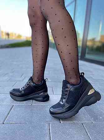 Stilli Снікерси жіночі STILLI чорні еко-шкіра демісезонні платформа размеры 36р.37р.39р. (4702) Коломыя