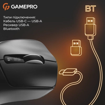Мишка GamePro Genesis Ranker Wireless/Bluetooth/USB Black (GM012B) Вінниця - фото 8