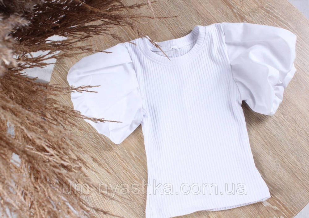 Шкільна блузка короткий рукав с фонариками на 128-140 Кривий Ріг - фото 1