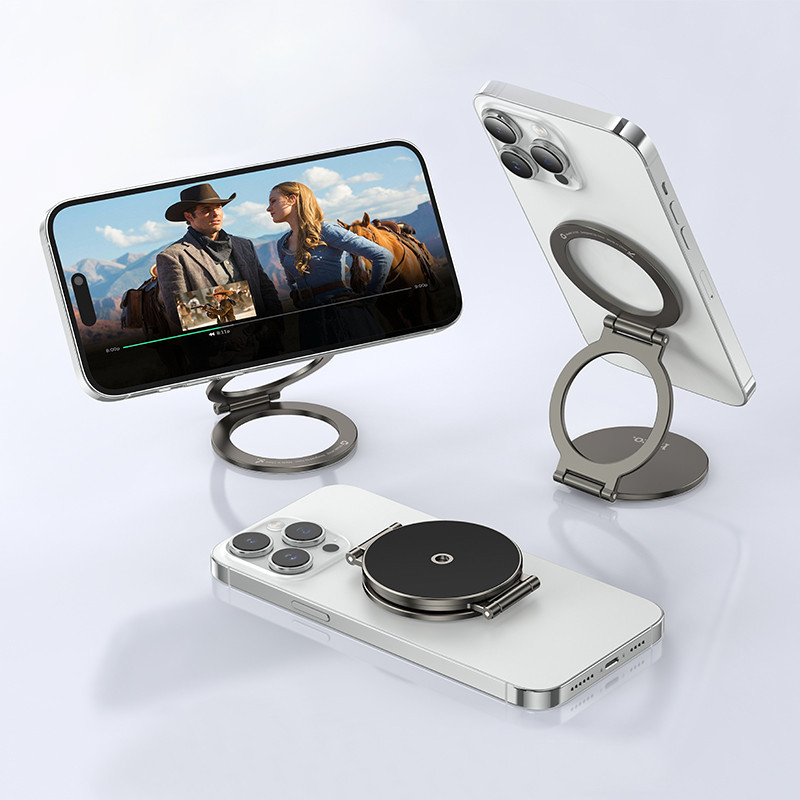 Автотримач для телефона HOCO H102 Whale magnetic ring holder(multi-scene) Metal Grey Одеса - фото 19