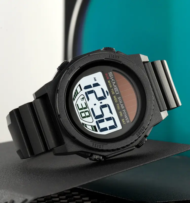 Часы мужские наручные на солнечной батарее Skmei 2358 solar (Черный с белым) Киев - изображение 7