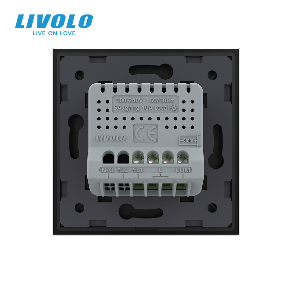 LIVOLO Сенсорний прохідний / перехресний вимикач LIVOLO, 5А 230В, чорний матове скло Коломия - фото 9