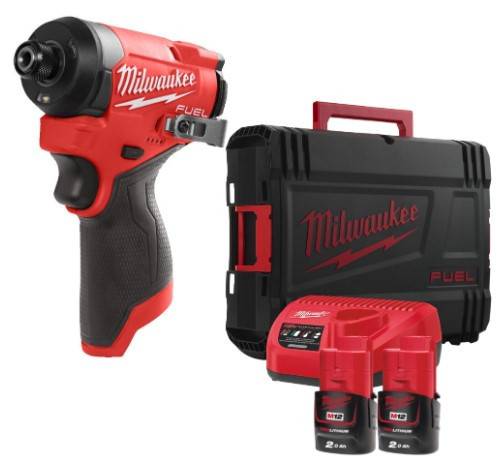 Шуруповерт ударний акумуляторний безщітковий 1/4'' HEX MILWAUKEE, M12 FID2-202Х, 170Нм (зарядний пристрій С12 С, 2 акумулятори М Одеса - фото 2