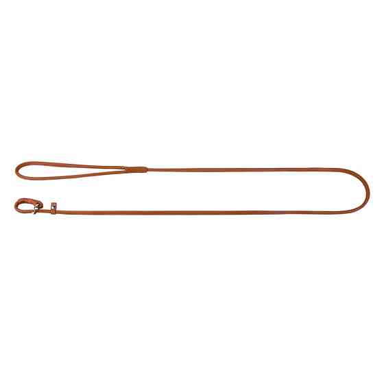 Повідець-зашморг для собак шкіряний WAUDOG Soft, круглий, Д 8 мм, Дов 183см коричневий Коломия