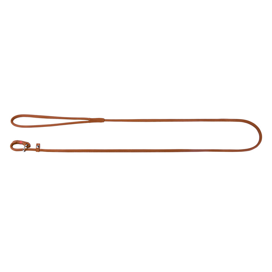Повідець-зашморг для собак шкіряний WAUDOG Soft, круглий, Д 8 мм, Дов 183см коричневий Коломия - фото 2