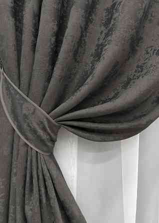 Комплект готовых штор VR-Textil Жакард Sultan № 1723ш Графитовый 200х290 см 2 шт (32-152) Киев