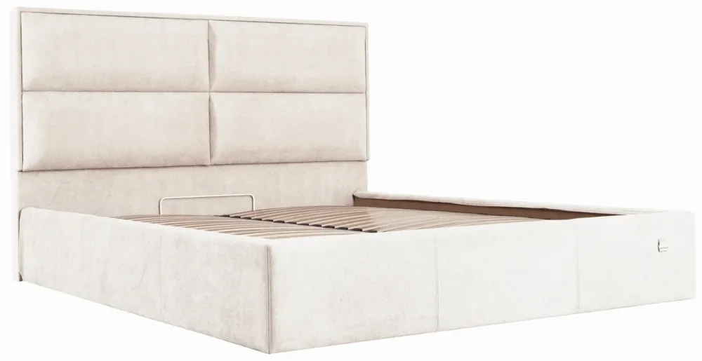 Кровать Sheffield Comfort 140 х 190 см Мисти Milk С подъемным механизмом и нишей для белья Бежевый Киев - изображение 3