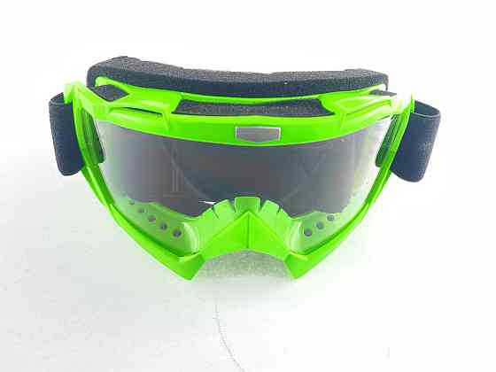 Очки   кроссовые (mod:MJ-1015, салатовые, прозрачное стекло) Мукачево