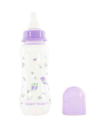 Пляшечка для годування з талією та з силіконовою соскою 0+ Baby team 250 мл Фіолетовий Кривий Ріг
