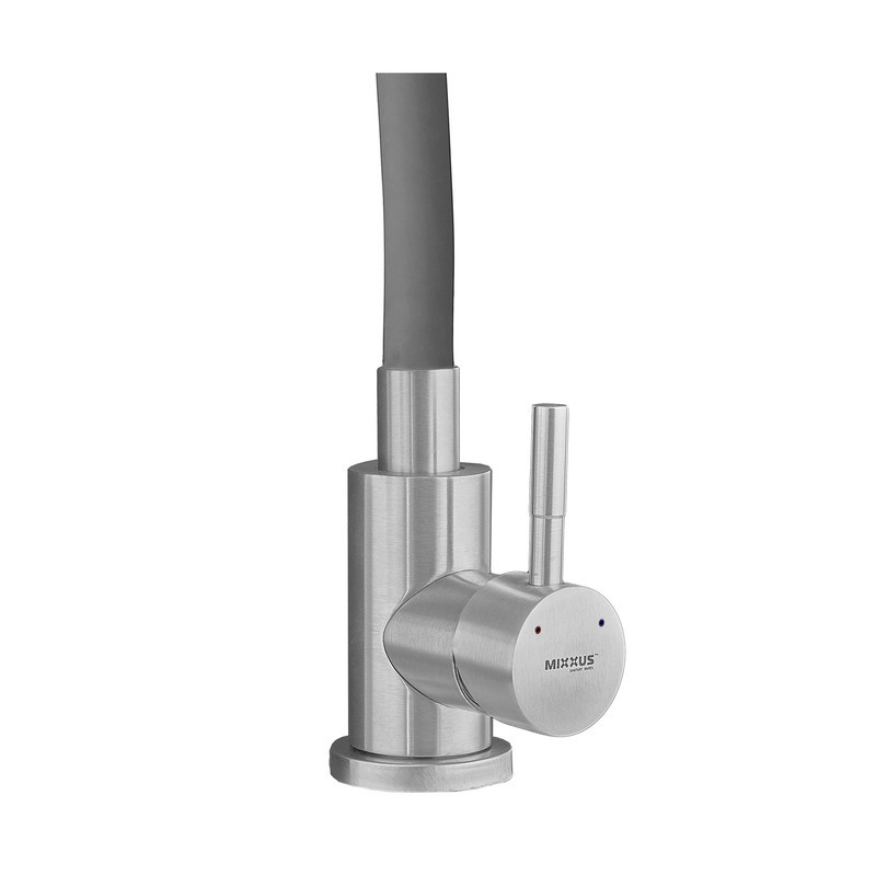 Смеситель для кухни MIXXUS SUS-011-T REFL.GRAY с силиконовым изливом из нерж. стали SUS304, излив серый (MI8227) Киев - изображение 3