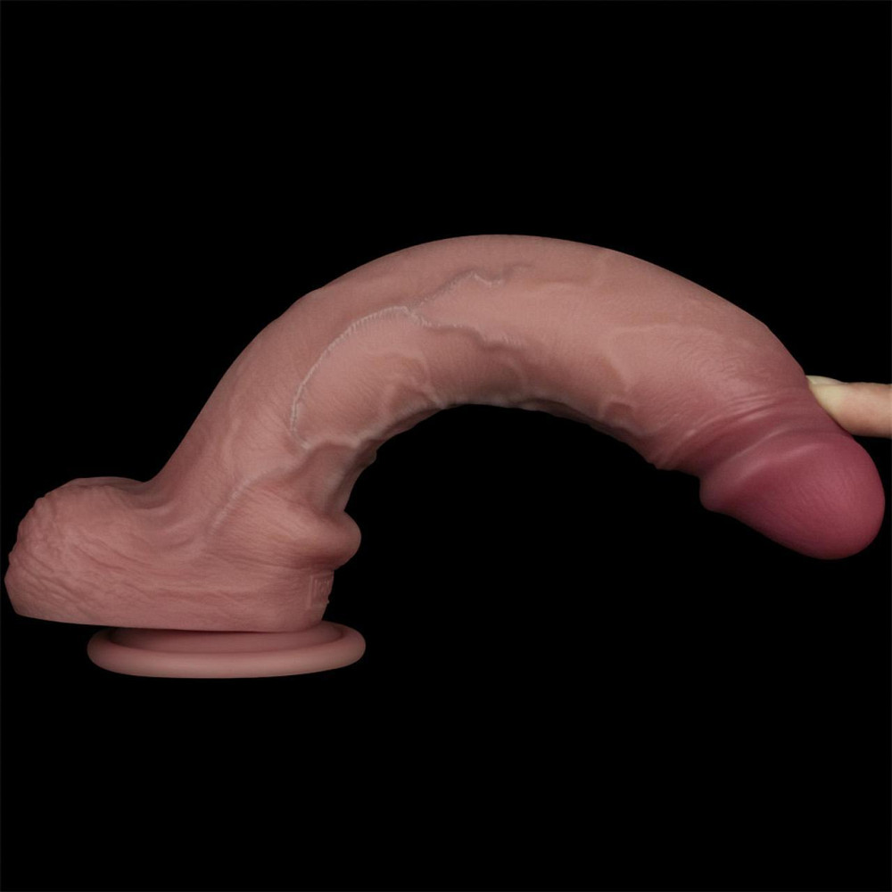Фалоімітатор - Sliding Skin Pro II Dual Layer Silicone Dong 10" Flesh Sex Aura Київ - фото 5