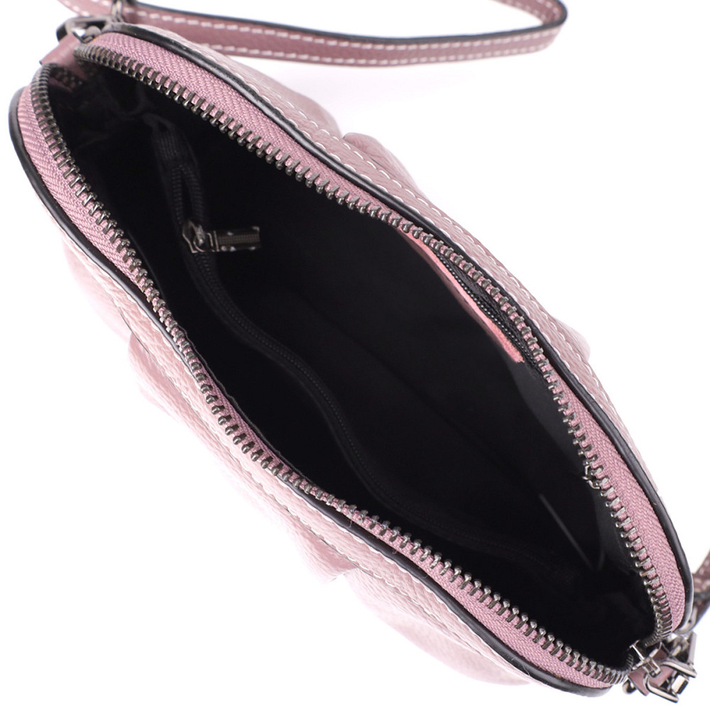 Цікава жіноча шкіряна сумка з ефектним драпіруванням Vintage 22898 Пурпурний Київ - фото 6