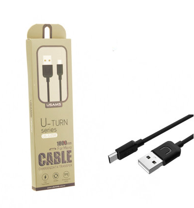 Кабель USAMS Micro USB U-Turn US-SJ098 Black Киев