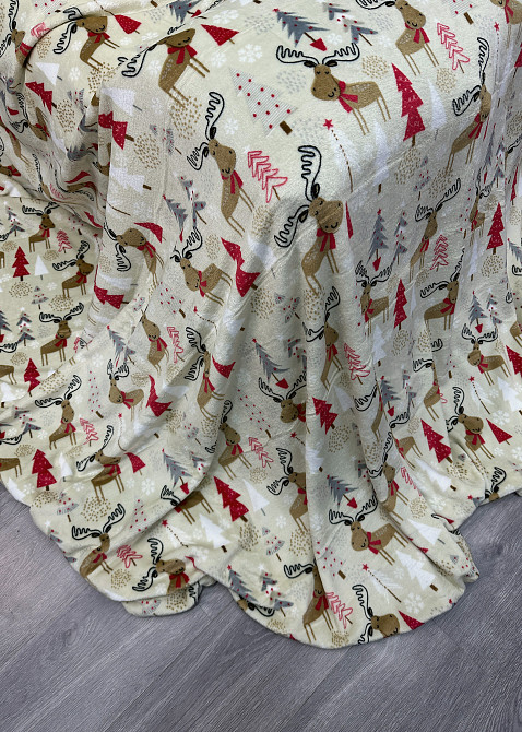 Плед-покривало Decorator WellSoft 200х220 см з різдвяним принтом Кремовий (87-177) Київ - фото 8