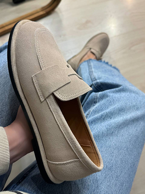 Туфли женские Hengji 560-5 замшевые лоферы бежевые, 41, 25,5 см Киев - изображение 11