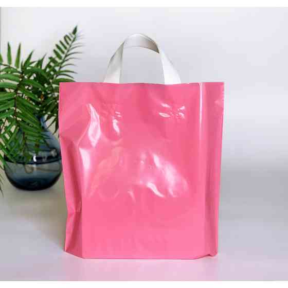 Пакет пищевой LDPE розовый, 30х30(+3)см, 60 мкм, с петлевой белой ручкой, (50 шт.) Павлоград