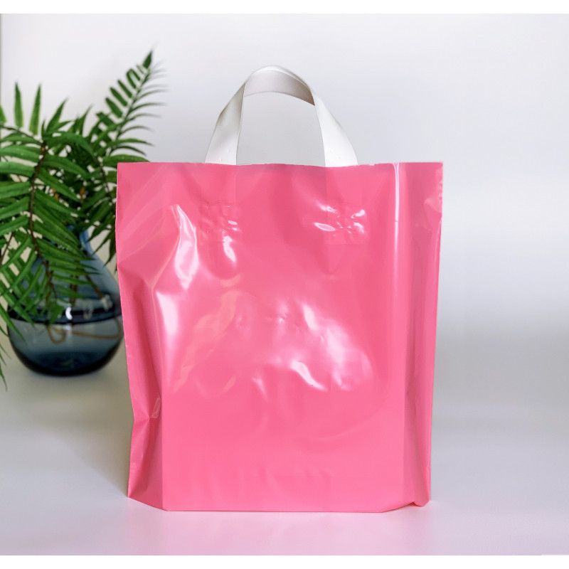 Пакет пищевой LDPE розовый, 30х30(+3)см, 60 мкм, с петлевой белой ручкой, (50 шт.) Павлоград - изображение 1