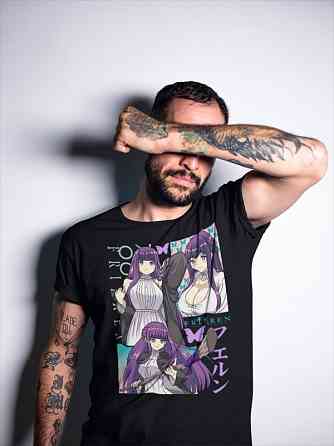 Футболка аниме Ферн Старк Аниме Гифтс оверсайз (S/M/L) Черний AnimeJ0126 Днепр