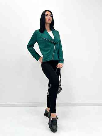 Замшевая куртка-жакет Nessa батал 50-52, Зеленый Киев