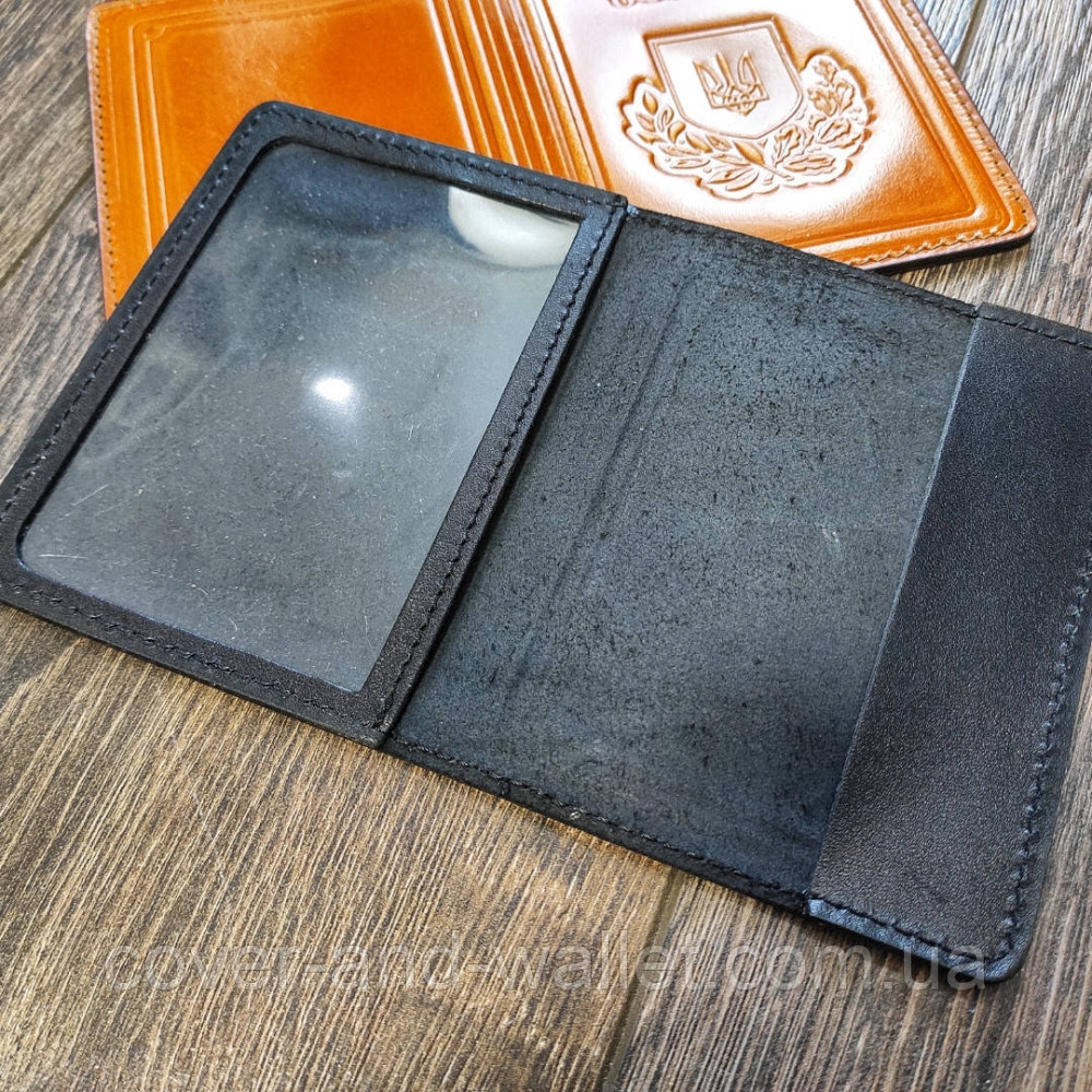 Чорна шкіряна обкладинка на посвідчення Офіцера Puos Київ - фото 7