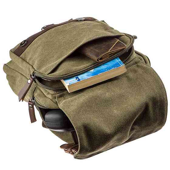 Сумка-рюкзак на одно плечо Vintage 20141 Оливковая Киев