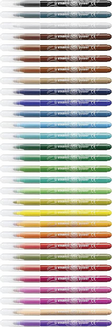 Маркери STABILO power середній наконечник 2 мм набір 30 шт асорті водорозчинні для малювання Київ - фото 8