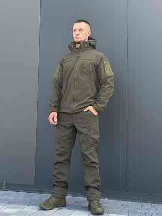 Осенняя водоотталкивающая и ветрозащитная куртка олива Softshell тактическая куртка для военнослужащих   WAR Львов