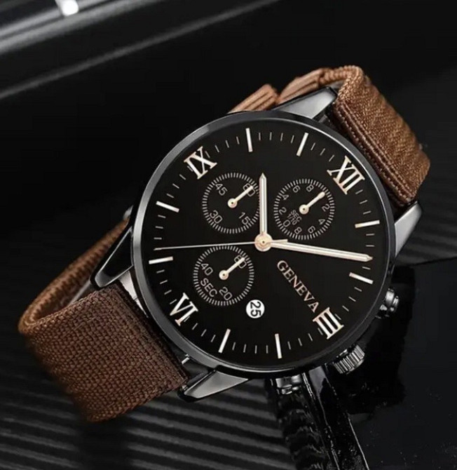 Подарочный набор для мужчин: наручные часы с 3 ориг. браслетами- диам 4см, длин 24см, шир рем 2см, без коробки Киев - изображение 2