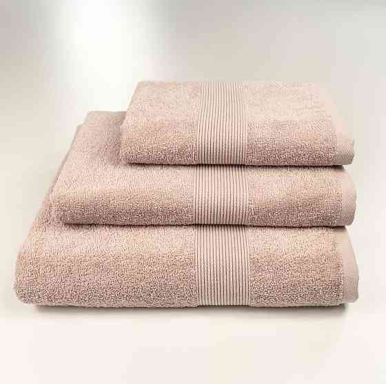 Набір махрових рушників з Бордюром 3шт GM Textile 40х70см, 50х90см, 70х140см 400г/м2 (Капучіно) Суми
