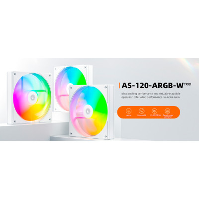 Кулер для корпуса ID-Cooling AS-120-ARGB-W TRIO Винница - изображение 3