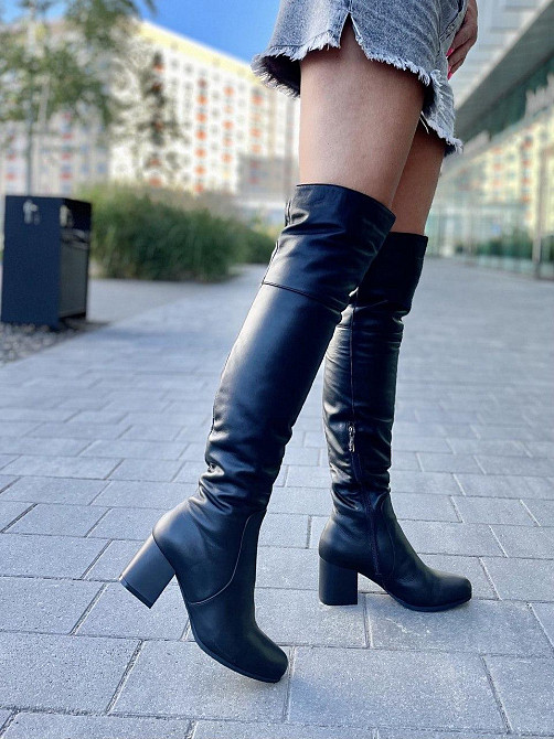 Nivelle Ботфорти жіночі з натуральної шкіри зимові чорні на підборах, теплі 5365/6004-6040 р. 3 Коломыя - изображение 3