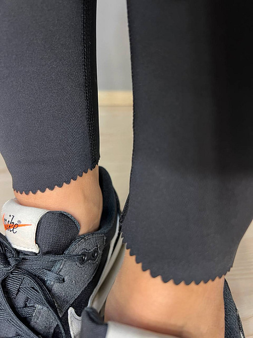 Лосины женские LADY HUREM 2513 утягивающий фигурный край ткань дайвинг ойшо широкий пояс чорные, черный, M Киев - изображение 13