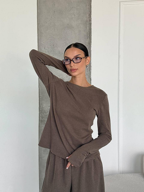 Женский теплый базовый костюм двойка из турецкого микрофлиса Мокко Одесса - изображение 3