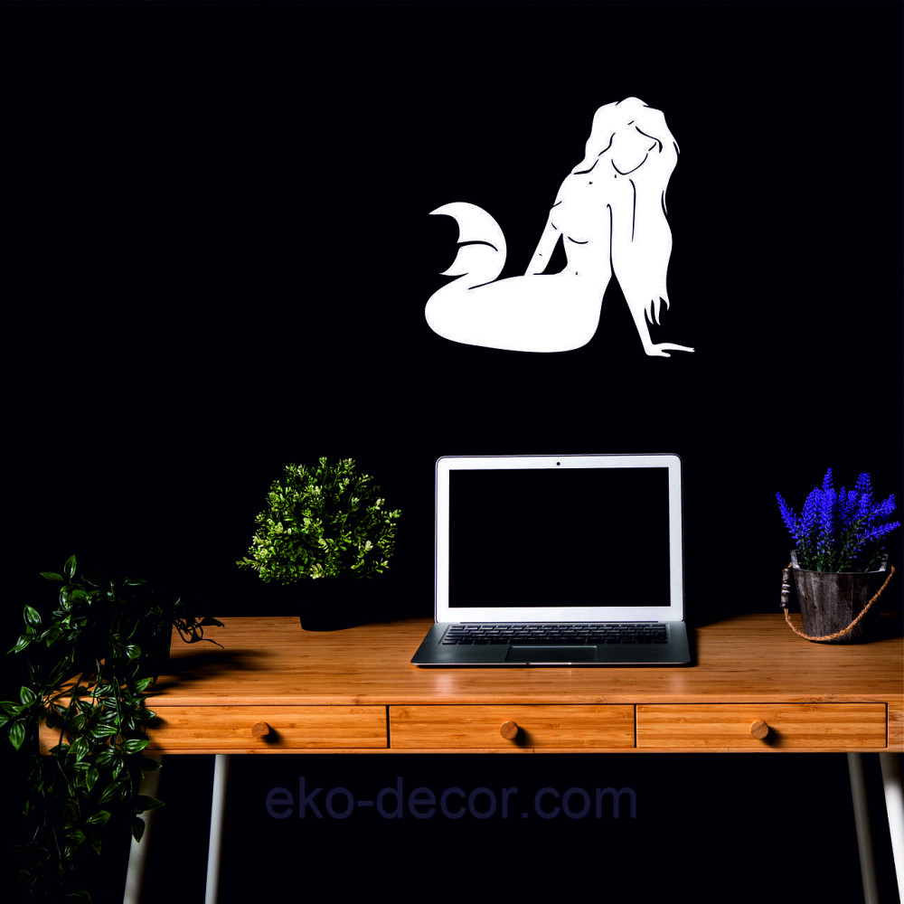 Декоративне настінне 3D Панно «Русалонька» Декор на стіну з об'ємом 70*67 см, Білий Київ - фото 6