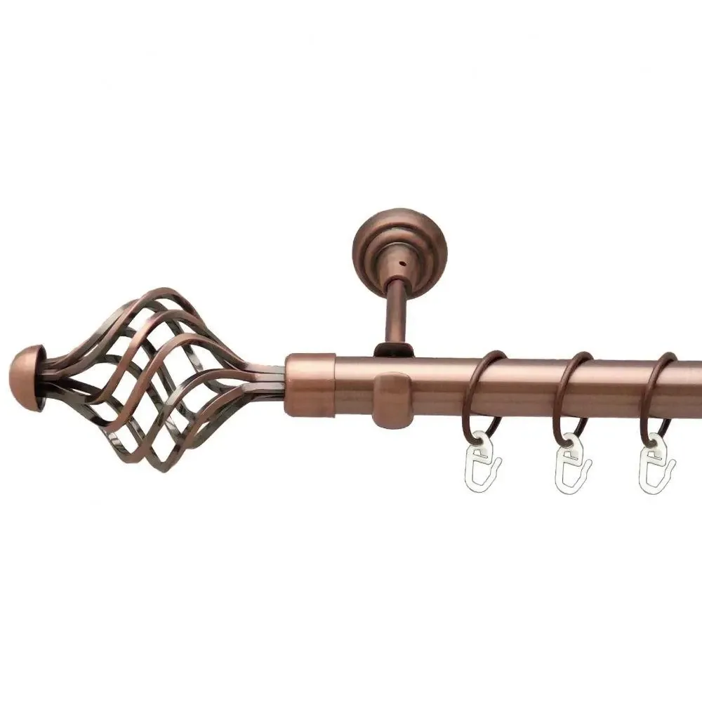 Карниз Orvit Арезо металевий однорядний відкритий гладка труба кільце металеве Мідь 25 мм 180 см (00-00012432) Львів - фото 1