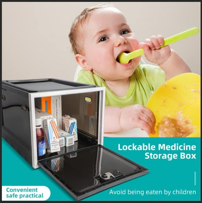2 упаковки коробок для лекарств с кодовым замком, безопасная шкаф для лекарств, контейнер для хранения еды Киев - изображение 5