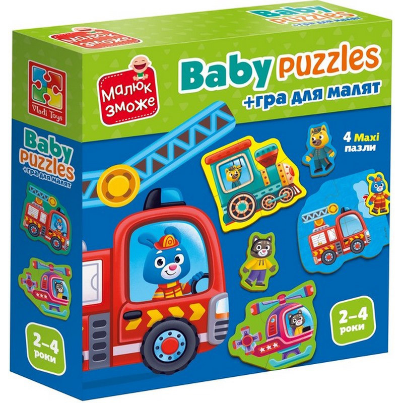 Детские развивающие картонные пазлы 