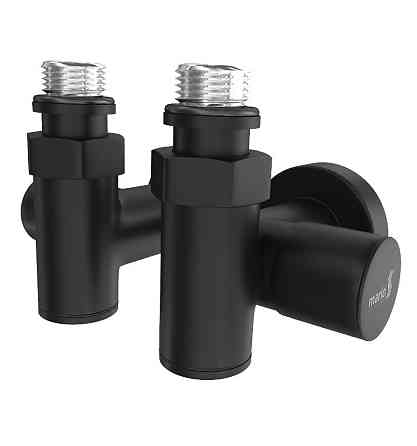 Крани кутові під ТЕН Маріо, G1/2" (комплект 2 шт) чорні Київ