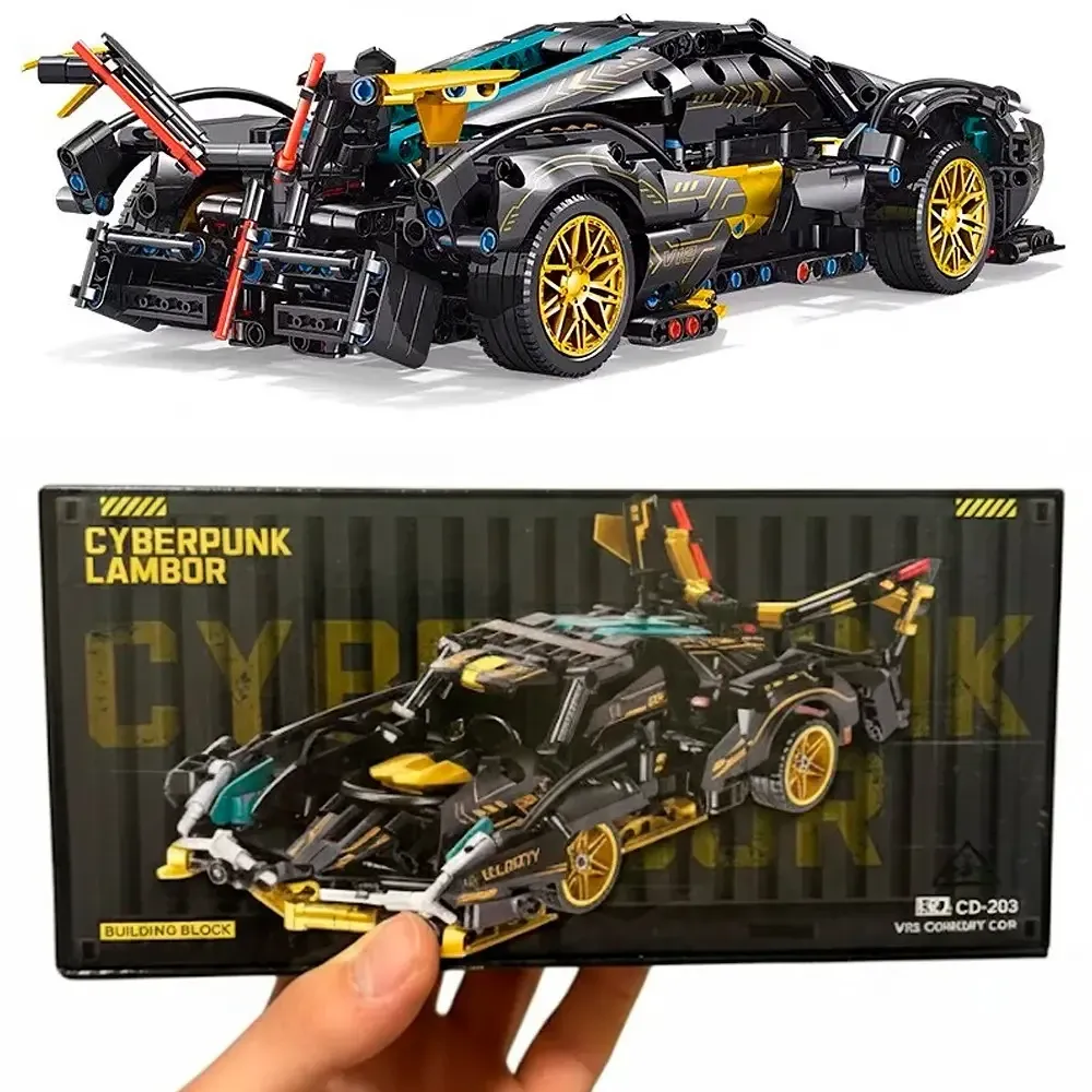 Блочний конструктор Cyberpunk Lambor CD-203 – футуристичний спорткар у стилі кіберпанк Дніпро - фото 7
