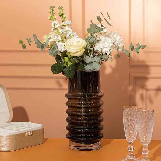 Декоративная черная ваза 31 см в скандинавском стиле Киев