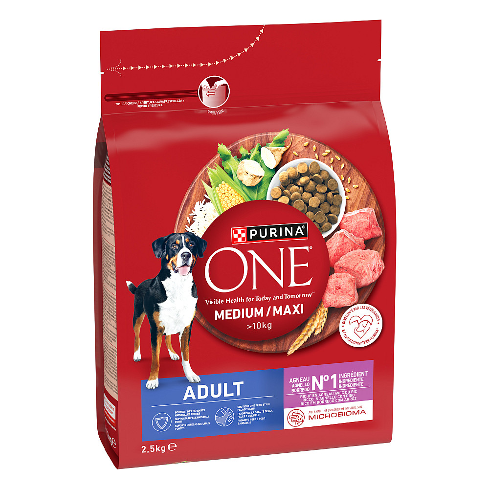 Сухой корм PURINA ONE MedMax для взрослых собак средних и крупных пород >10 кг, с ягненком и рисом, 2.5 кг Киев - изображение 3