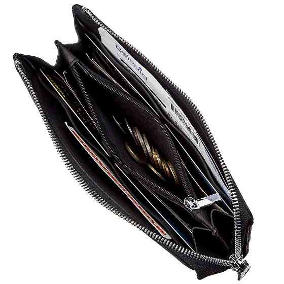 Клатч шкіряний матовий SHVIGEL 16191 Чорний Київ