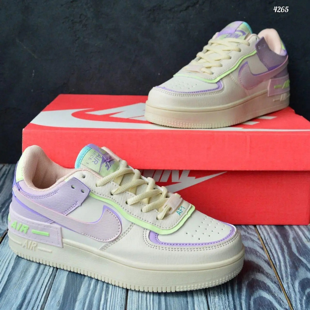 Кроссовки Nike Force Белые Женские Кожаные Форсы Разноцветные Найк Shadow (размеры: 36,37,38,39,40,41) - 25 Днепр - изображение 9