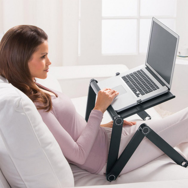 Портативный складной столик в кровать для ноутбука Laptop Table T8, Стол для ноутбука на коленях TN-58 Львов - изображение 5