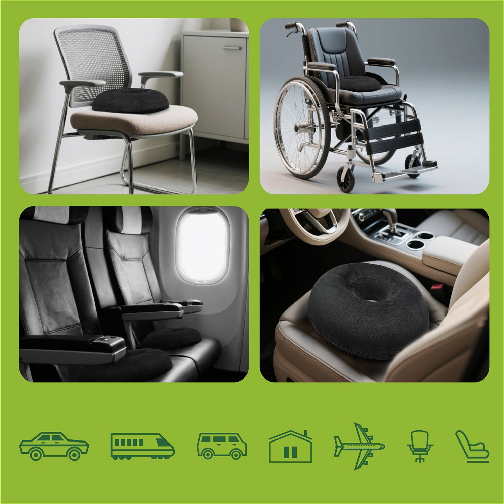 Ортопедична подушка-кільце для сидіння Comfort Trip PMF 010-2 (W2) чорна Дніпро - фото 5