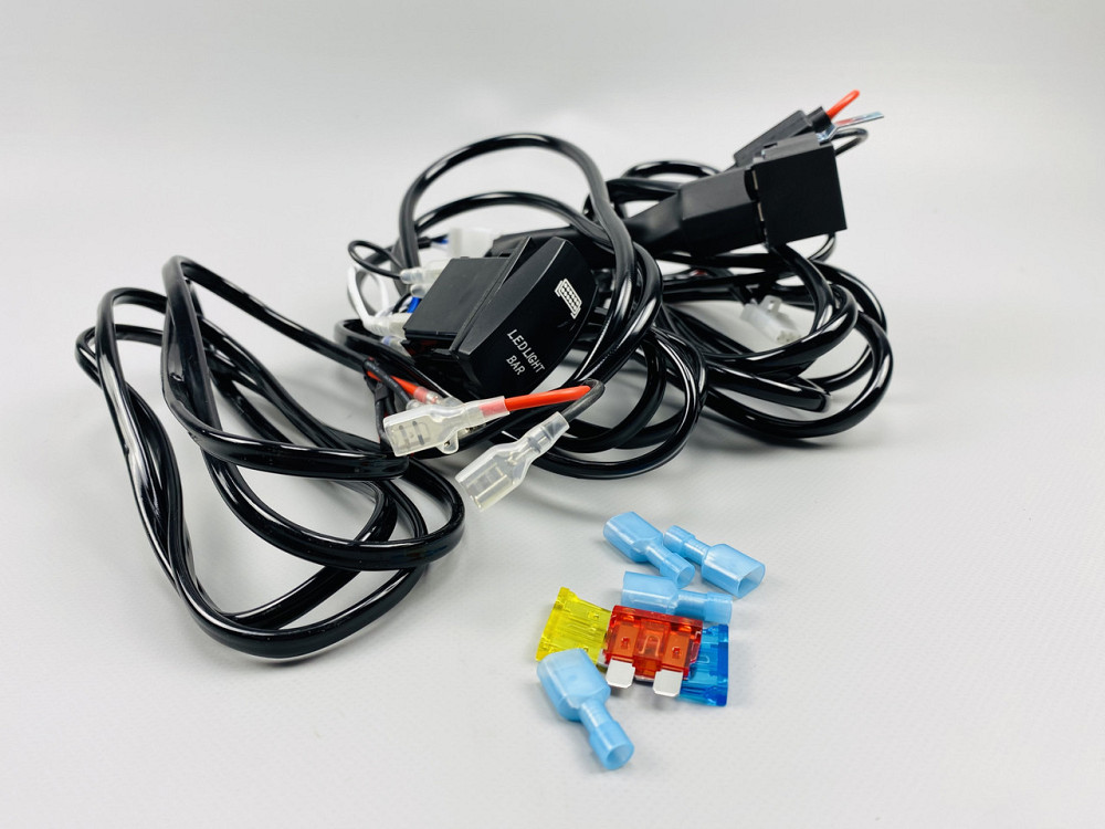 Проводка для будь-яких led фар і led bar в зборі 0-30A 3 м кабель перемикач/реле запобіжники Мукачево - фото 3