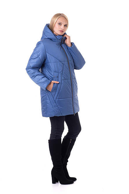 Теплая женская зимняя куртка большие размеры джинс Киев - изображение 4