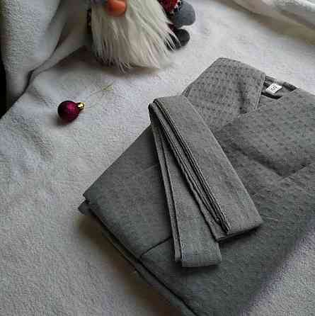 Вафельний чоловічий халат Кімоно YouStar 100% бавовна розмір M (48-50) 200 г/м2 (Сірий) Суми