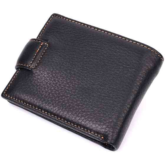 Горизонтальный небольшой кошелек для мужчин из натуральной кожи Vintage sale_15063 Черный Киев