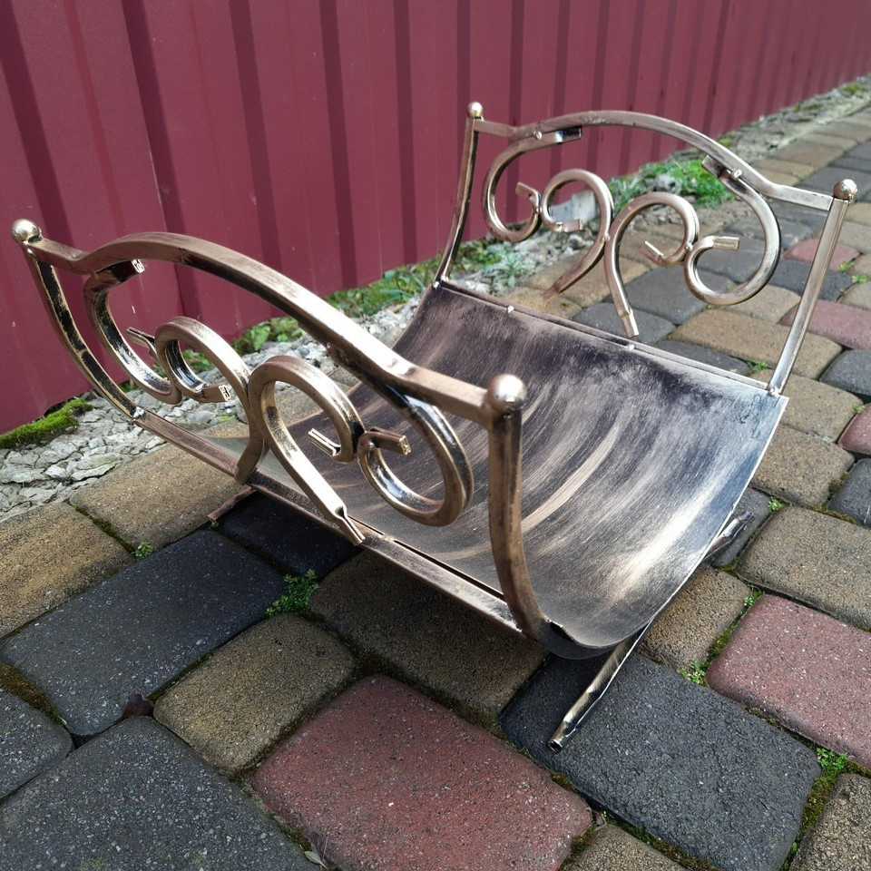 Дровниця кована мала (K-007) для каміна, печі Київ - фото 1